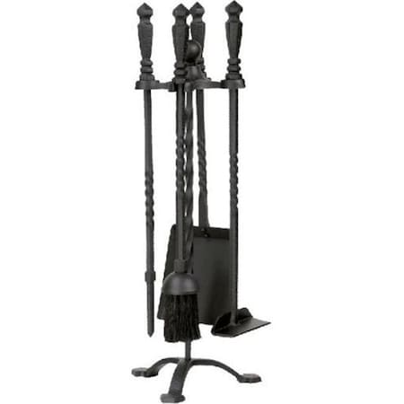 Dagan Dagan 1105 Wrought Iron Stove Fireplace Tool Set - Twist Style; Black - 5 Piece 1105